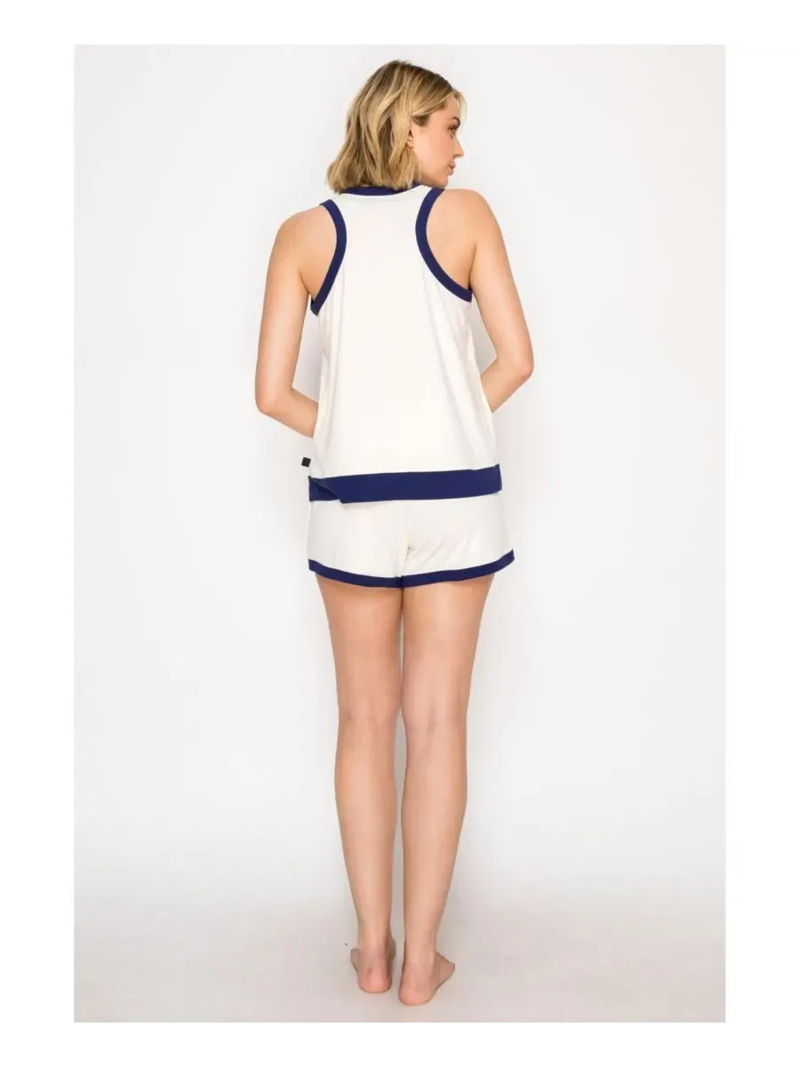 Пижамный комплект с майкой и шортами Yummy Jersey Knit Racerback Tank and Shorts Set Badgley Mischka — изображение 6 из 6