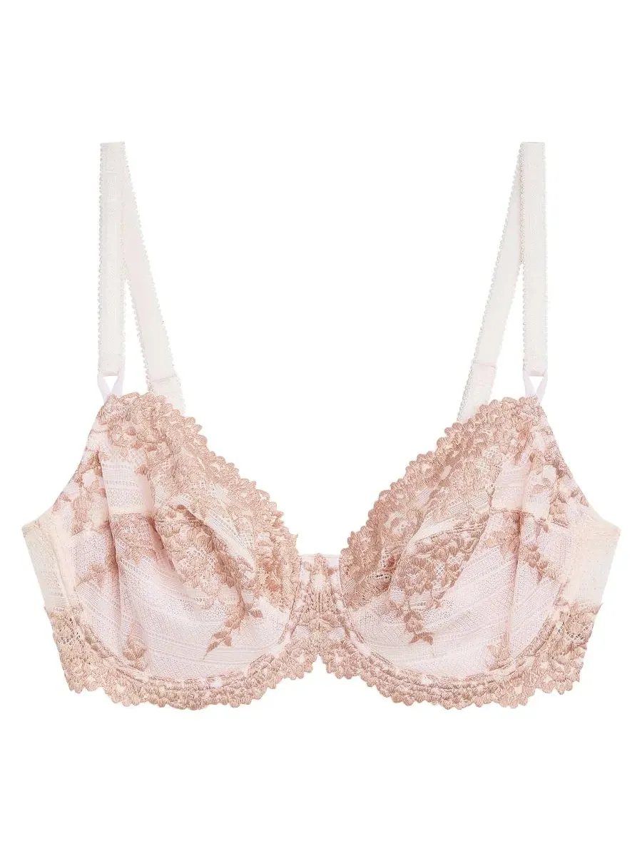 Бюстгальтер с косточками и трусы-слипы с высокой посадкой Embrace Lace Wacoal — изображение 5 из 5, розовый