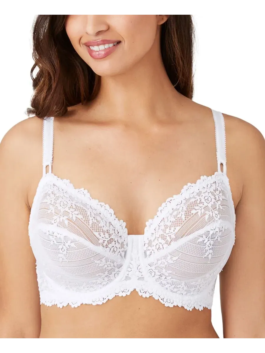 Комплект бюстгальтера и трусов с вышивкой Embrace Lace Wacoal — изображение 1 из 6, белый