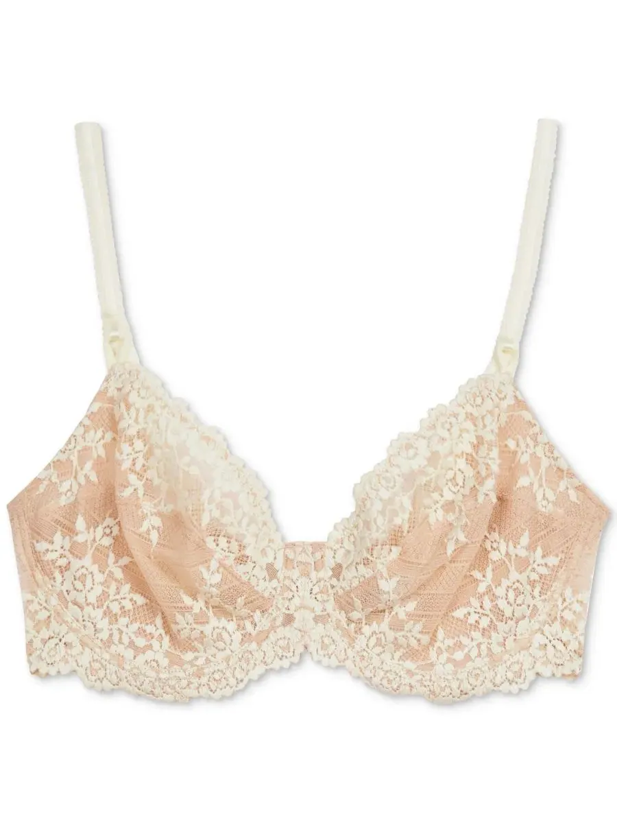 Бюстгальтер с косточками и трусы с высокой посадкой с кружевом Embrace Lace Wacoal — изображение 5 из 6, слоновая кость