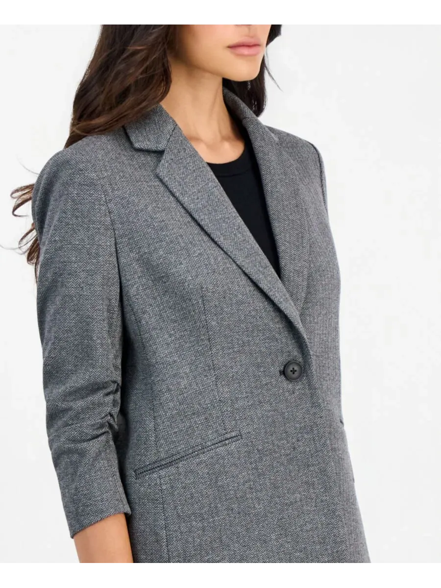 Комплект из жакета и брюк Anne Klein Essentials — изображение 4 из 4, черный/серый