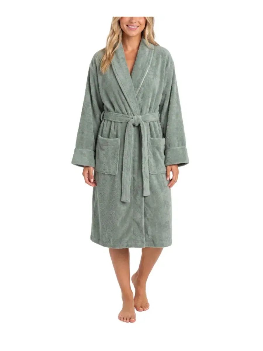 Халат с шальным воротником и поясом Honey Knit Sincerely Jules, Sage Smoke