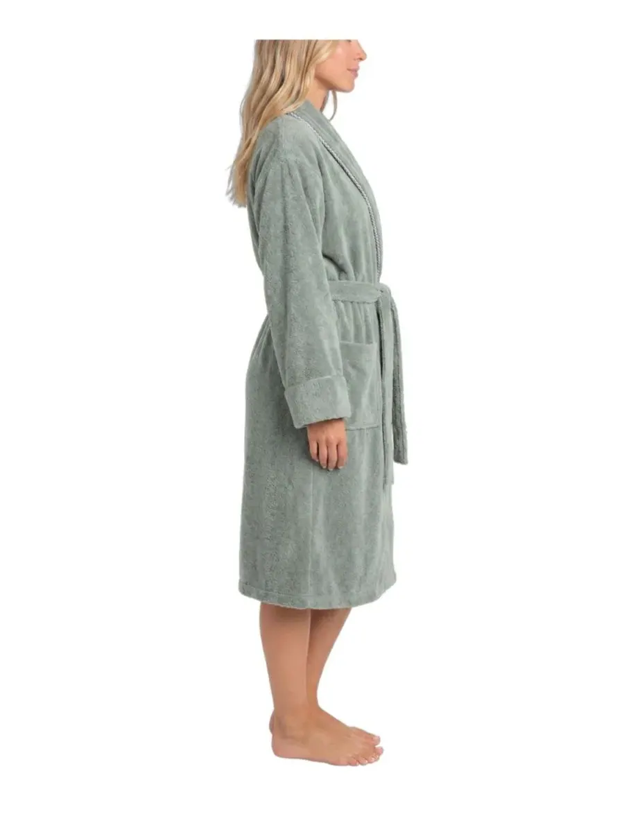 Халат с шальным воротником и поясом Honey Knit Sincerely Jules, Sage Smoke — изображение 2 из 3