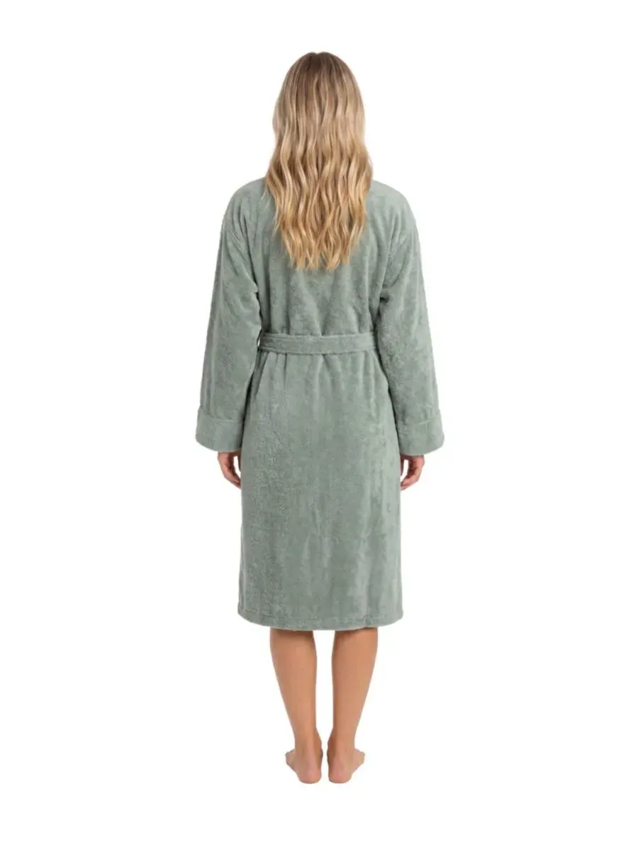 Халат с шальным воротником и поясом Honey Knit Sincerely Jules, Sage Smoke — изображение 3 из 3