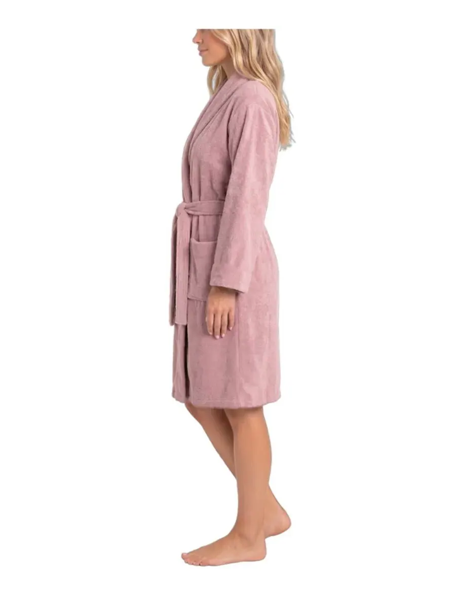 Женский халат с шальным воротником и поясом Honey Knit Sincerely Jules — изображение 2 из 3, розовый