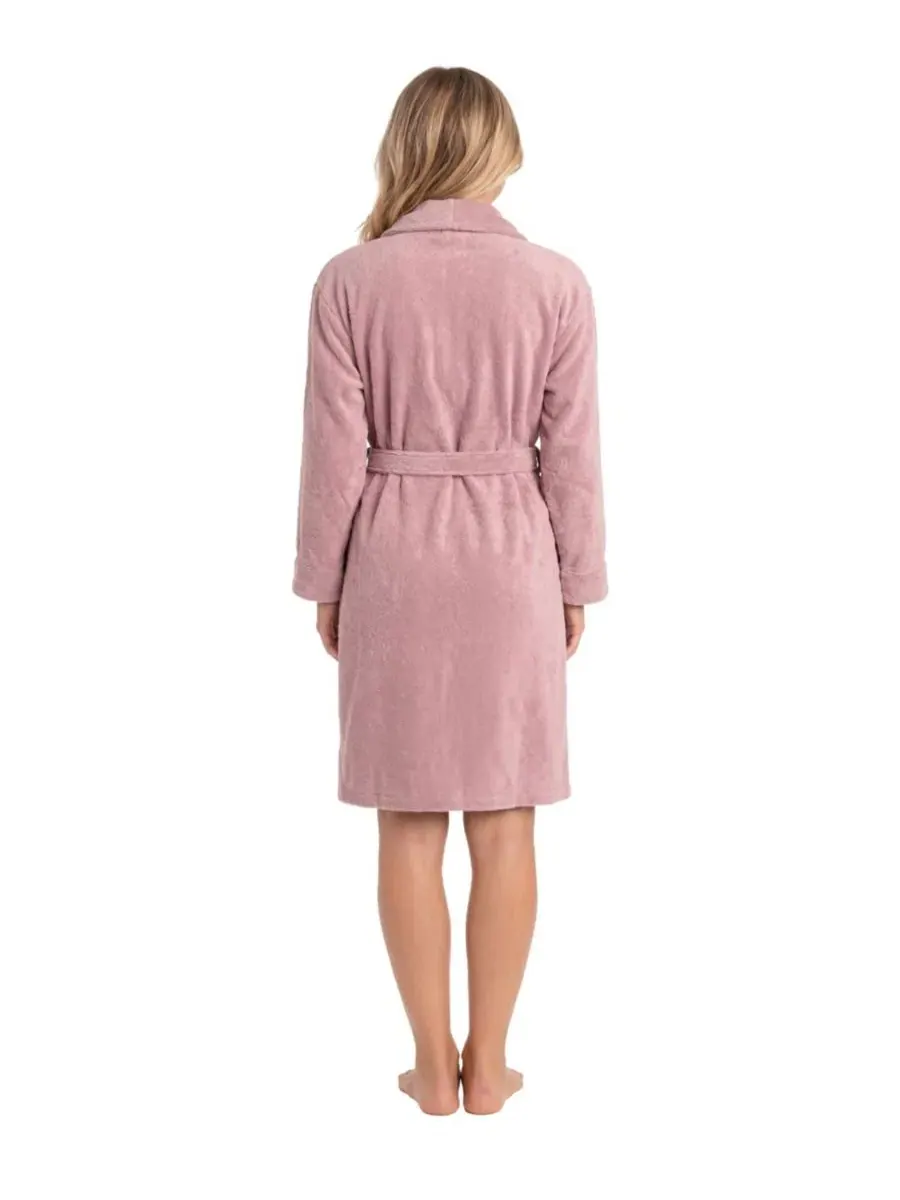 Женский халат с шальным воротником и поясом Honey Knit Sincerely Jules — изображение 3 из 3, розовый