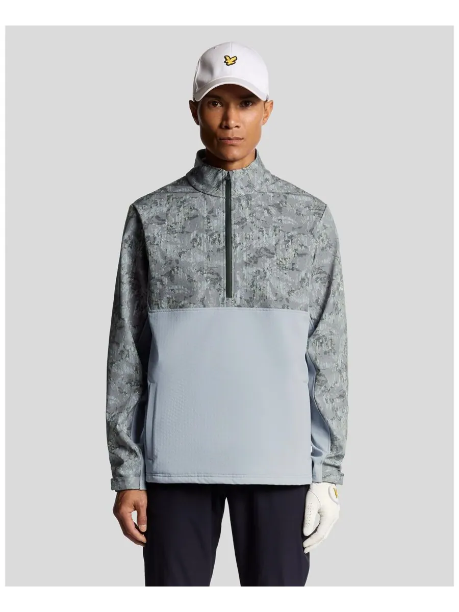Мужская ветровка с принтом для игры в гольф, с половинной молнией Lyle & Scott — черный