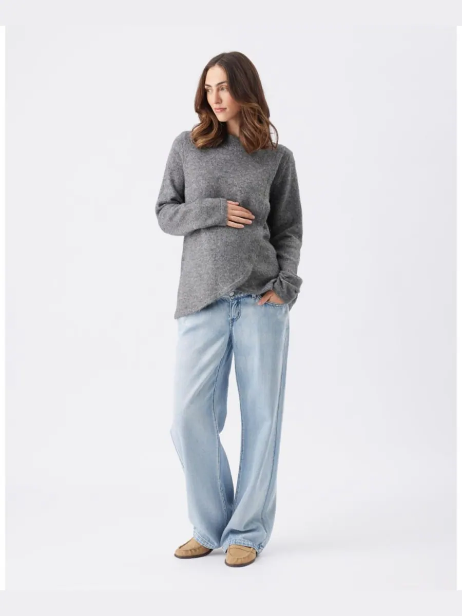 Вязаный джемпер для беременных и кормящих мам Addison Ripe Maternity — изображение 5 из 6, темно-серый