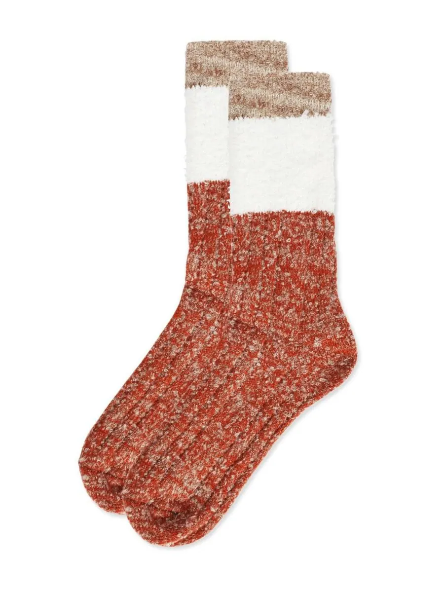 Женские носки Distinctone Stripe Soft-Fit из шерстяной смеси MeMoi — изображение 2 из 3, тауп