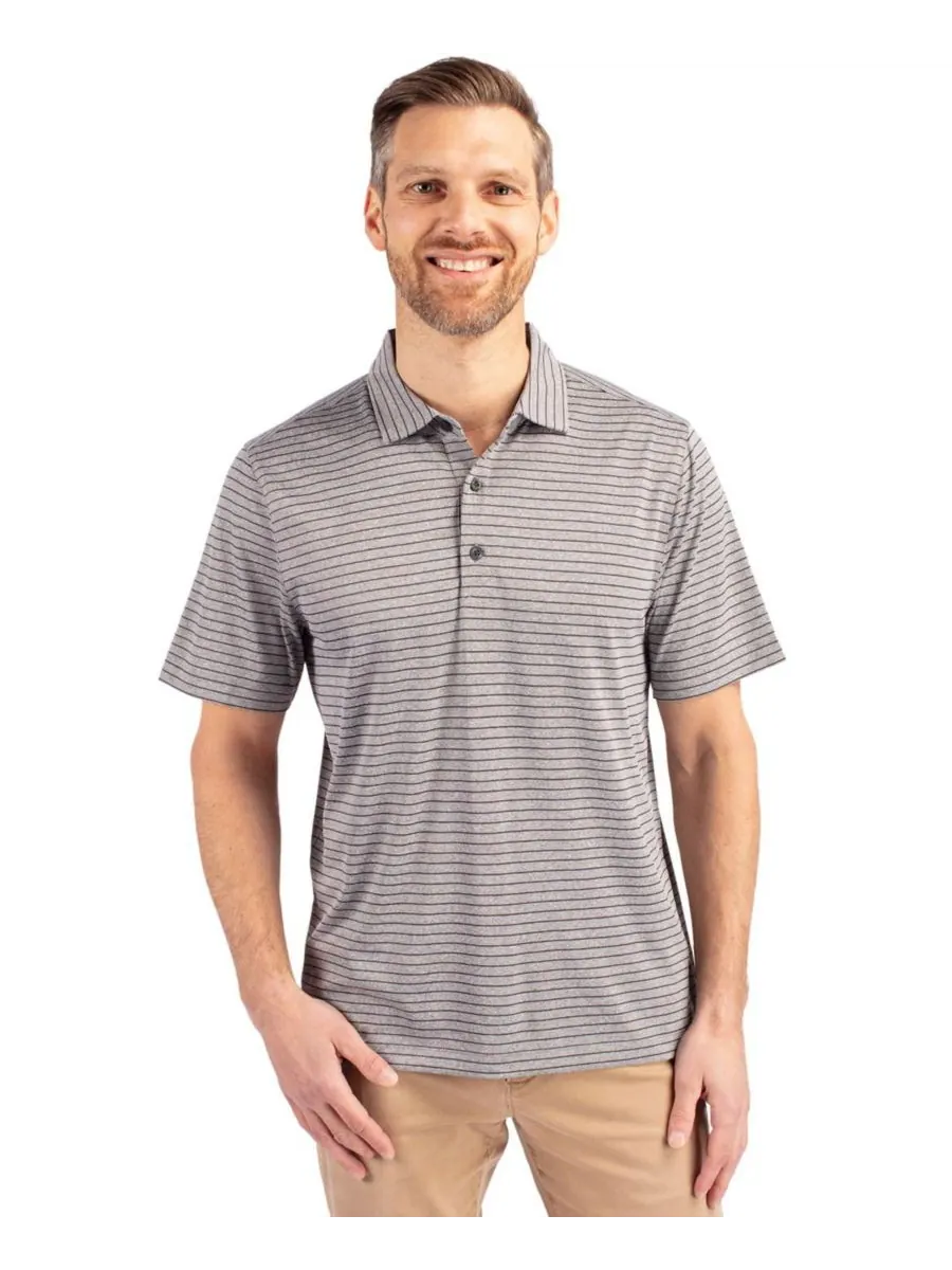 Мужская поло-рубашка Forge Eco Heather Stripe Stretch Recycled Shirt Cutter & Buck — изображение 1 из 2, серый