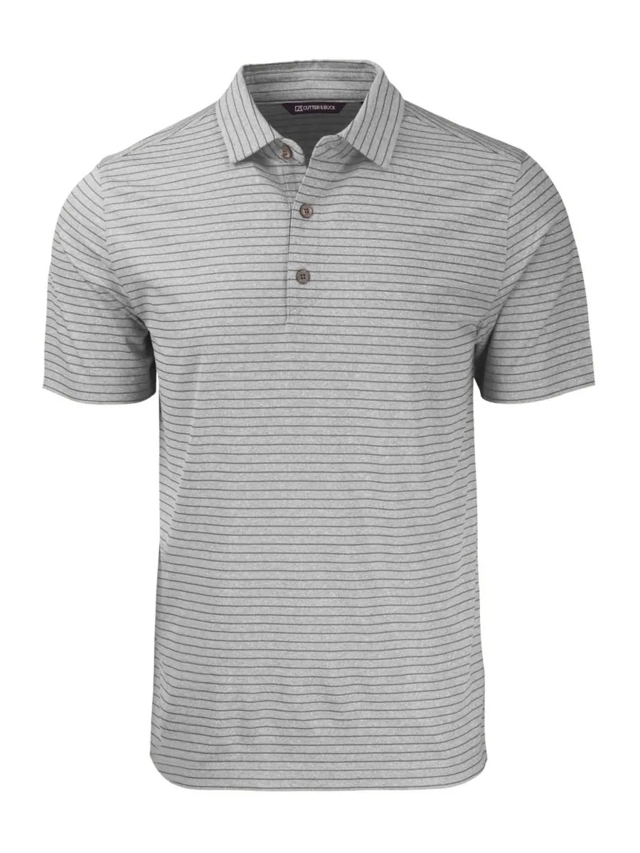 Мужская поло-рубашка Forge Eco Heather Stripe Stretch Recycled Shirt Cutter & Buck — изображение 2 из 2, серый