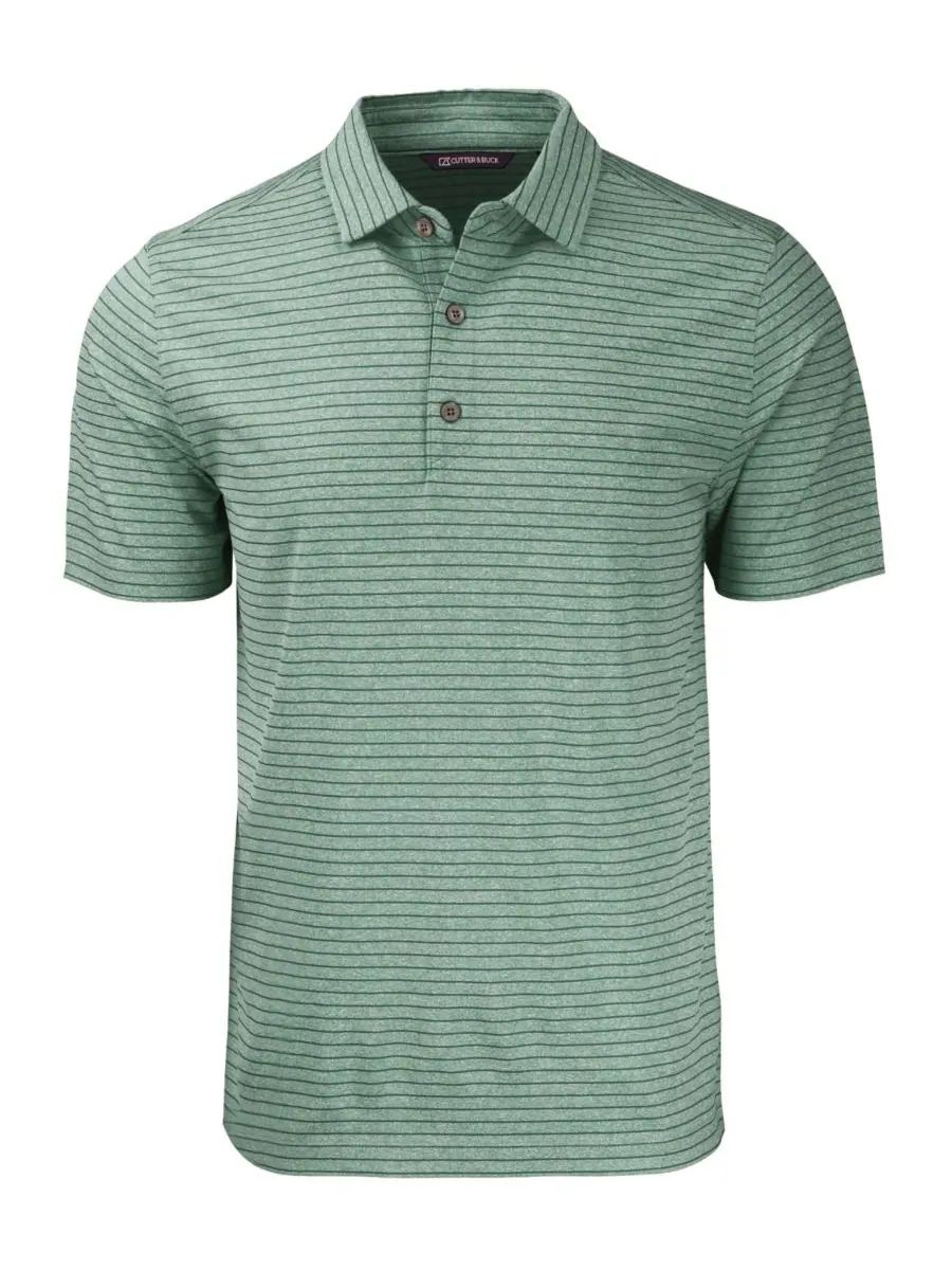 Мужская поло-рубашка Forge Eco Heather Stripe Stretch Recycled Shirt Cutter & Buck, Hunter heather — изображение 2 из 2