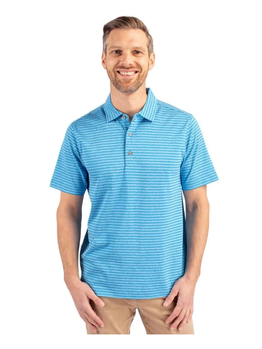Мужская поло-рубашка Forge Eco Heather Stripe Stretch Recycled Shirt Cutter & Buck, Digital heather — изображение 1 из 2