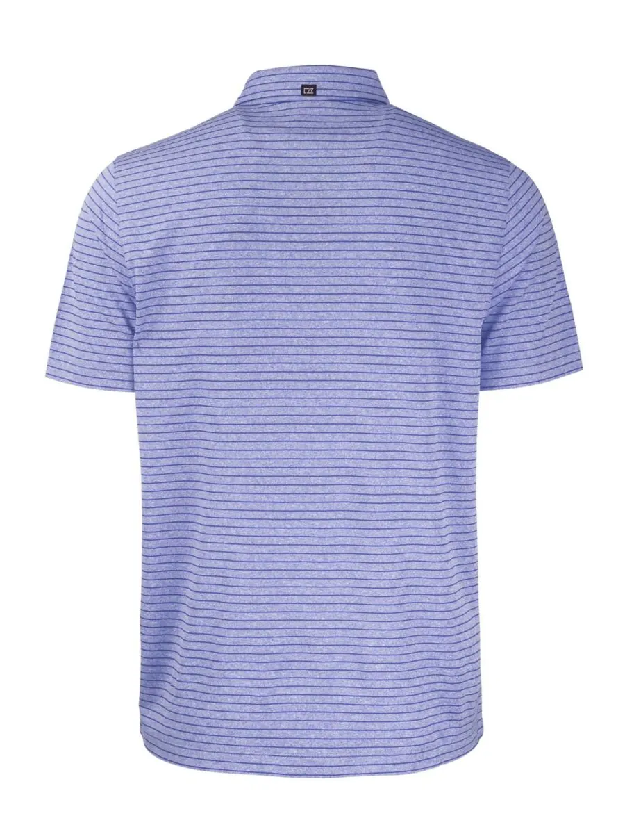 Мужская поло-рубашка Forge Eco Heather Stripe Stretch Recycled Shirt Cutter & Buck — изображение 2 из 2, синий
