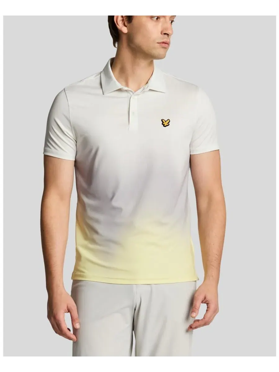 Мужская поло-рубашка с градиентом Lyle & Scott — изображение 3 из 8, белый