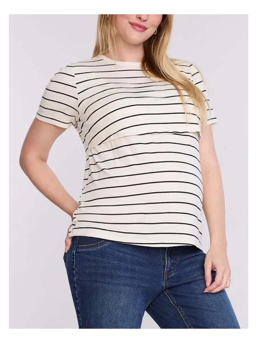 Maternity Motherhood Tops Motherhood Maternity — изображение 2 из 5, белый черный