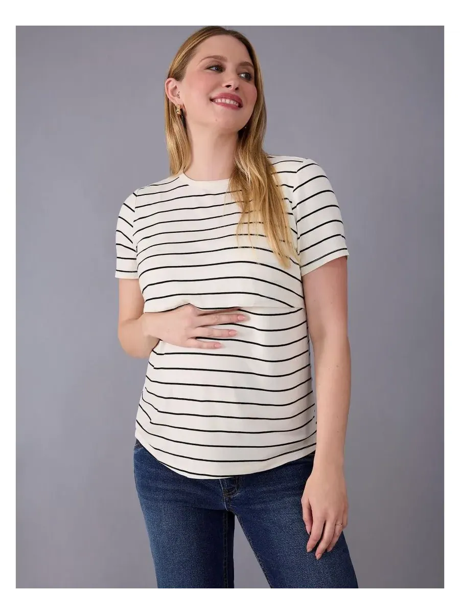 Maternity Motherhood Tops Motherhood Maternity — изображение 4 из 5, белый черный