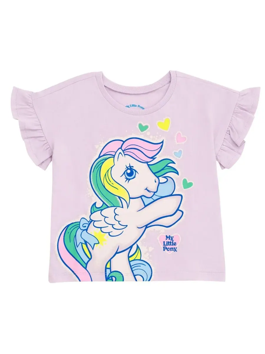 Комплект одежды для девочек: футболка и леггинсы My Pony My Little Pony — изображение 2 из 4, фиолетовый/бежевый