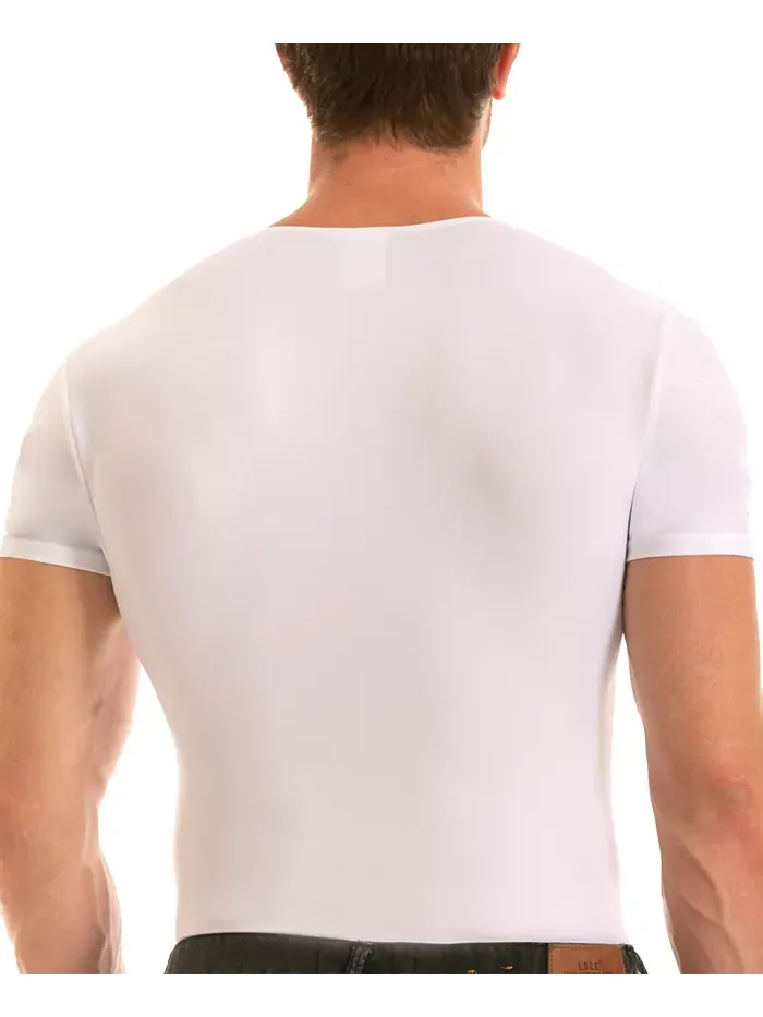 Мужская футболка с V-образным вырезом Insta Slim Compression, короткий рукав, для высоких и полных — изображение 3 из 4