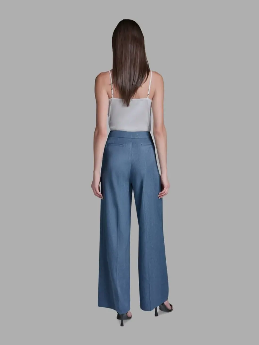 Женские джинсы с высокой посадкой и широкими штанинами BCBG — изображение 7 из 8, светлый индиго