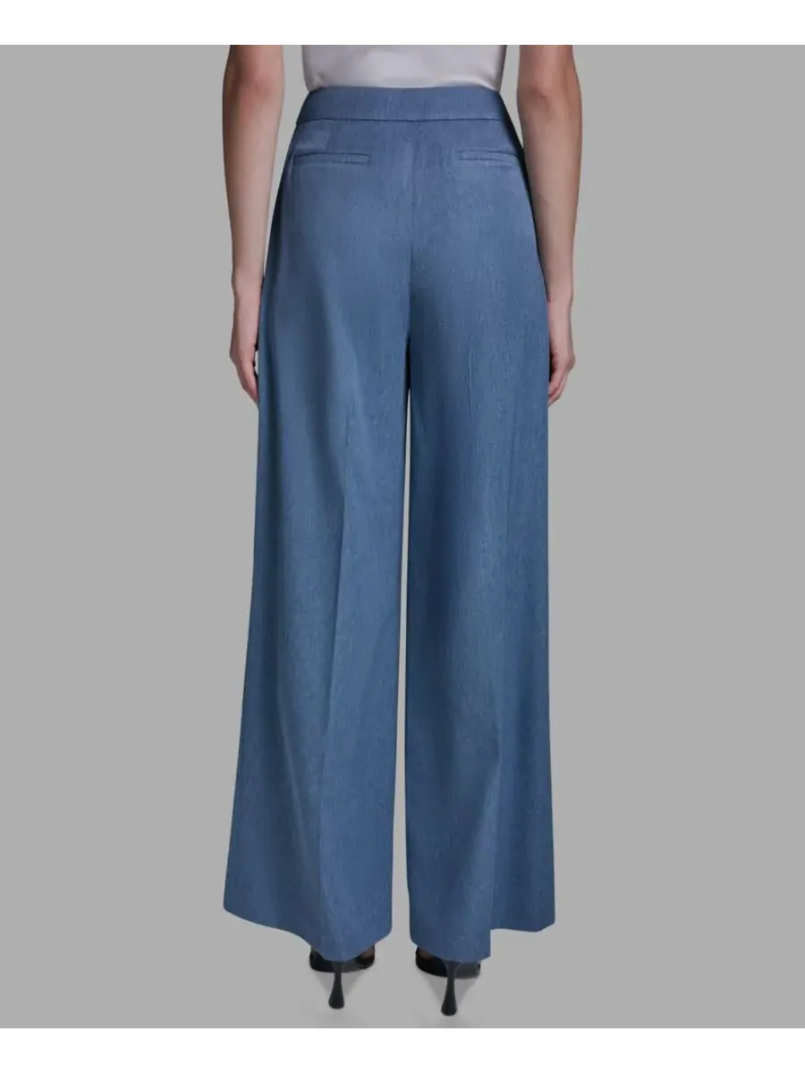 Женские джинсы с высокой посадкой и широкими штанинами BCBG — изображение 8 из 8, светлый индиго