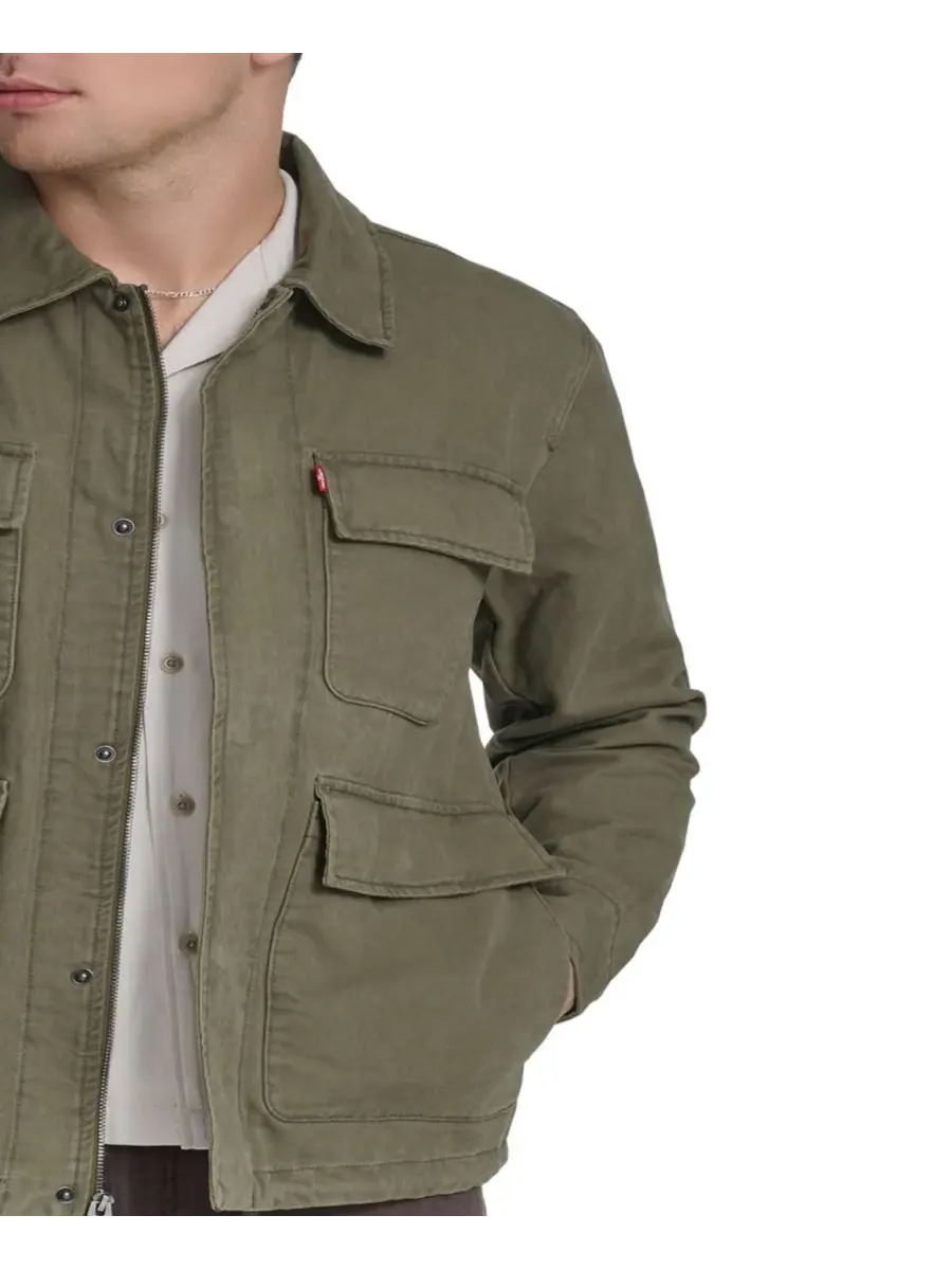 Levi's Мужская полевая куртка из хлопчатобумажной парусины — изображение 2 из 3, оливковый