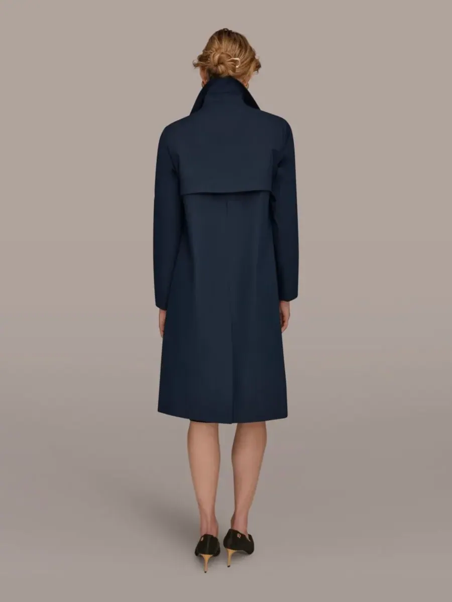 Женское пальто Balmacaan с воротником-стойкой Donna Karan New York — изображение 9 из 9, черный