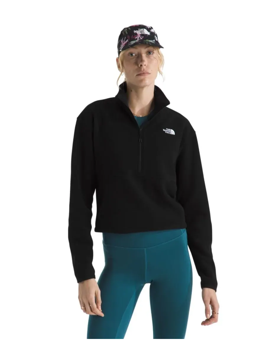 Женская короткая куртка Glacier Fleece с застежкой-молнией до середины груди The North Face — изображение 1 из 4, черный