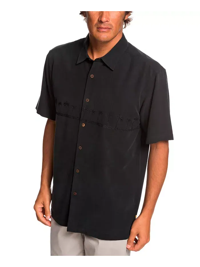 Рубашка с коротким рукавом Quiksilver Men's Tahiti Palms Quiksilver Waterman — изображение 5 из 5, черный