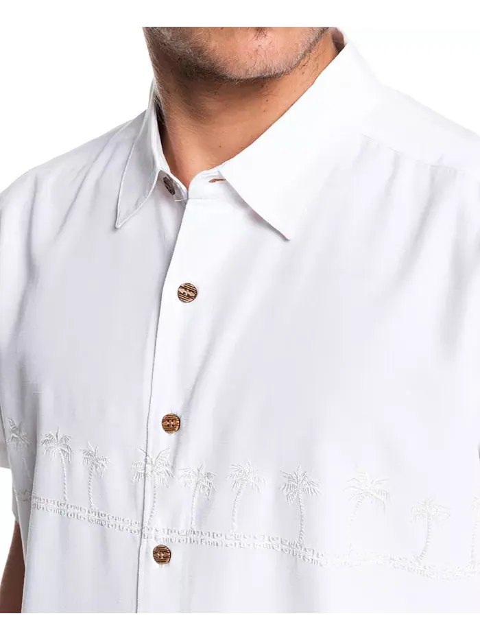 Рубашка с коротким рукавом Quiksilver Men's Tahiti Palms Quiksilver Waterman — изображение 3 из 7, белый