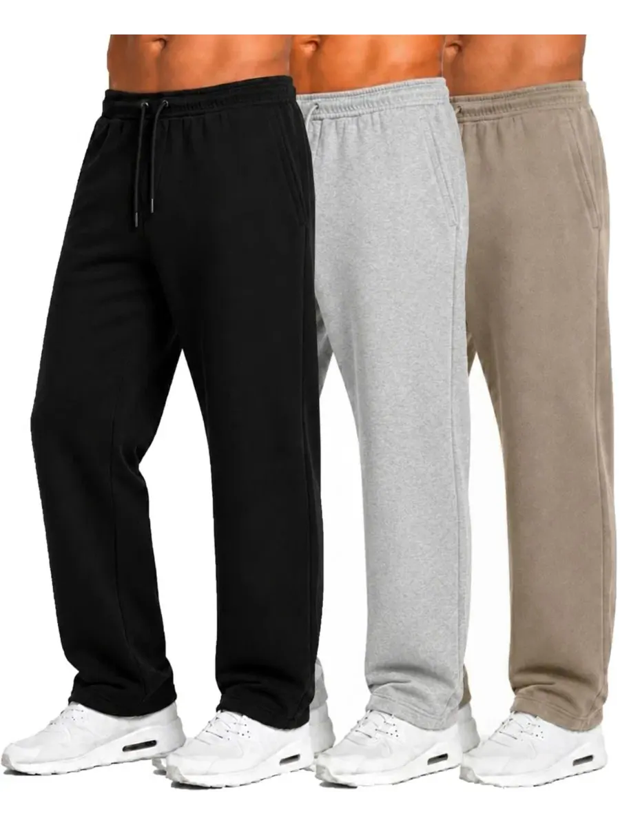 Спортивные брюки из футера с технологией Tech Fleece, комплект из 3 шт Blu Rock — изображение 1 из 3, черный/серый/хаки