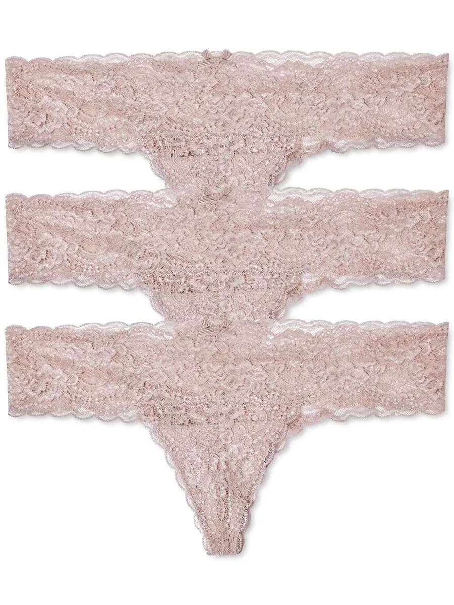 Женские кружевные стринги Obsessed Super Soft с низкой посадкой — бежевый