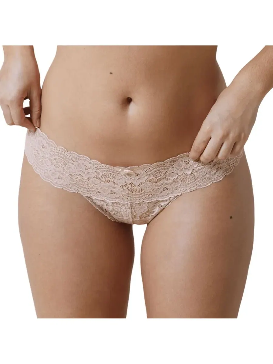 Женские кружевные стринги Obsessed Super Soft с низкой посадкой — изображение 2 из 2, кашемировый
