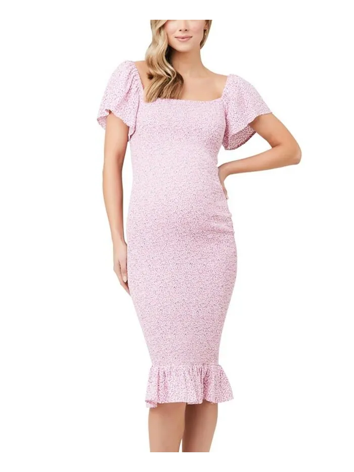 Платье с присборкой для кормящих мам Selma Ripe Maternity — изображение 1 из 3, розовый