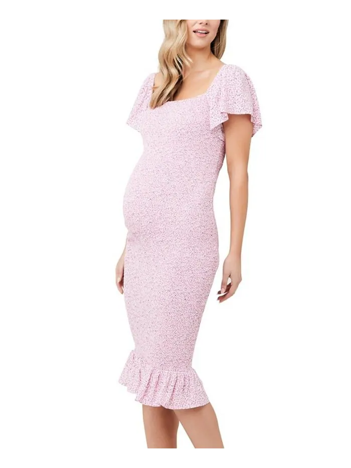 Платье с присборкой для кормящих мам Selma Ripe Maternity — изображение 3 из 3, розовый