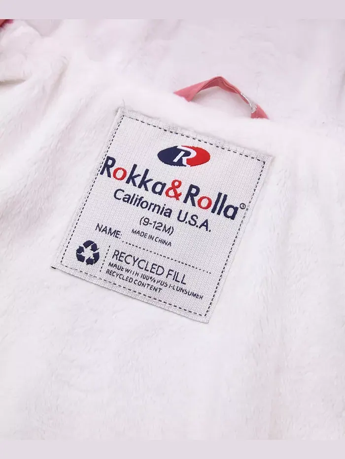 Детская утепленная зимняя куртка с мягкой флисовой подкладкой Rokka&Rolla — изображение 8 из 9, розовый