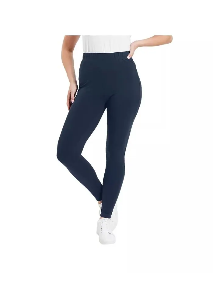 Женские леггинсы до щиколотки классического размера Plus Size June + Vie — синий