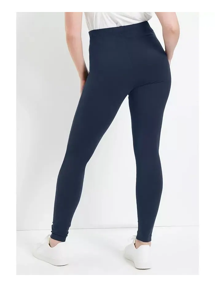 Женские леггинсы до щиколотки классического размера Plus Size June + Vie — изображение 2 из 2, темно-синий