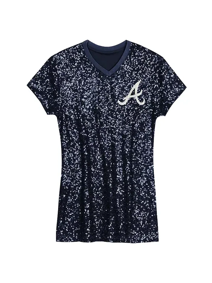 Платье с V-образным вырезом и пайетками Atlanta Braves для девочек постарше — изображение 2 из 3, синий