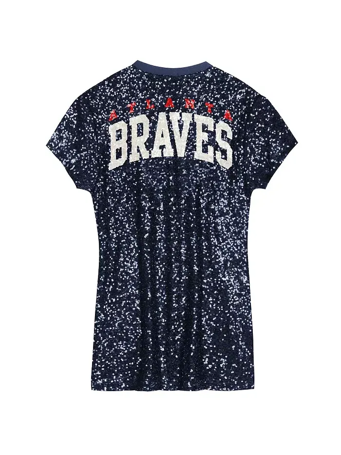 Платье с V-образным вырезом и пайетками Atlanta Braves для девочек постарше — изображение 3 из 3, синий