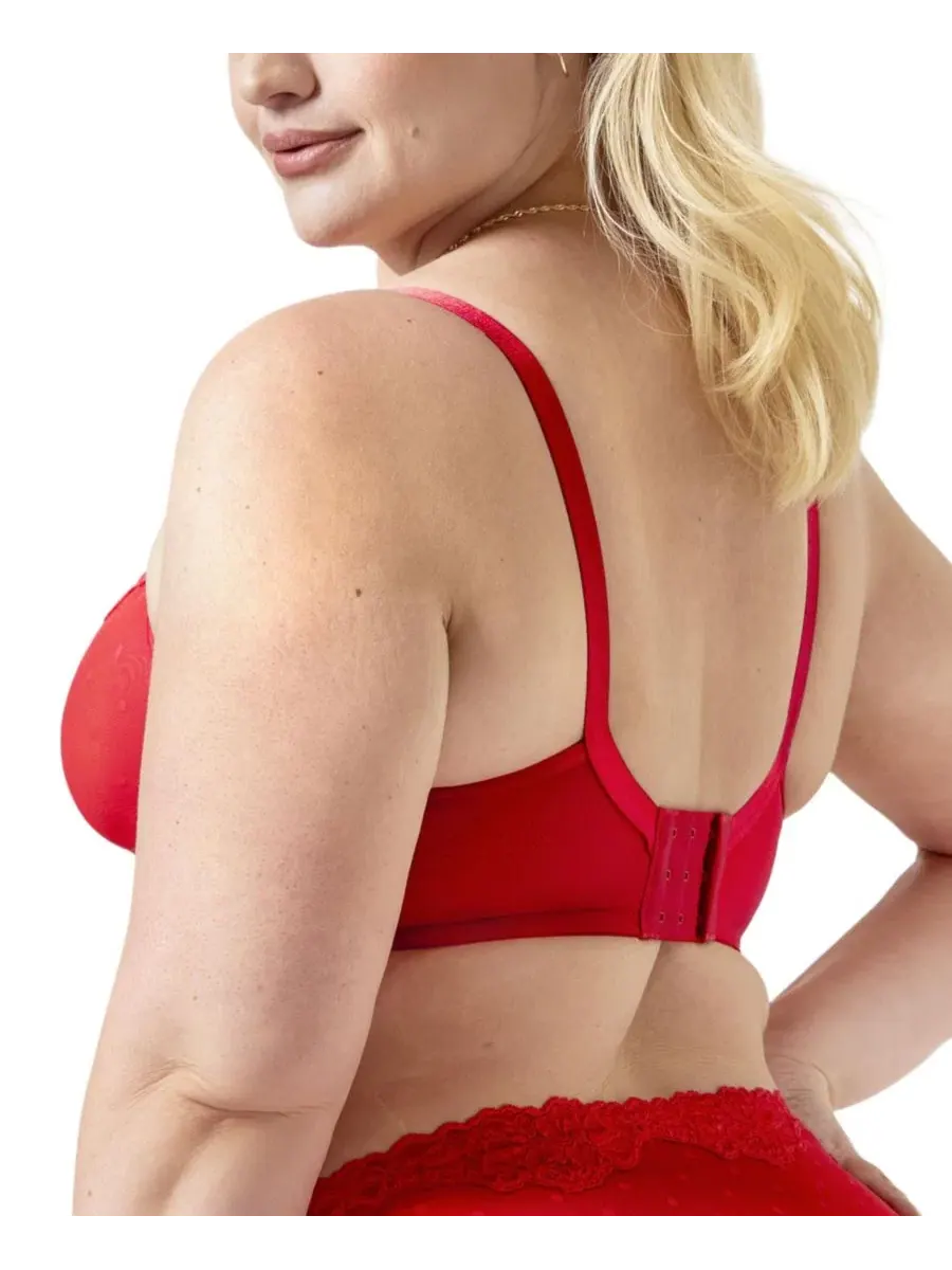 Бюстгальтер с мягкой чашкой без поролона Sheer Whisper Unlined Underwire Bra Curvy Couture — изображение 2 из 4, красный