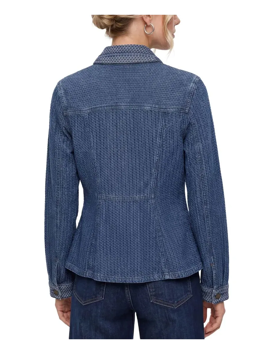 Джинсовая куртка с приталенным силуэтом, Petite Fit and Flare Trucker Liverpool Los Angeles — изображение 3 из 3, синий
