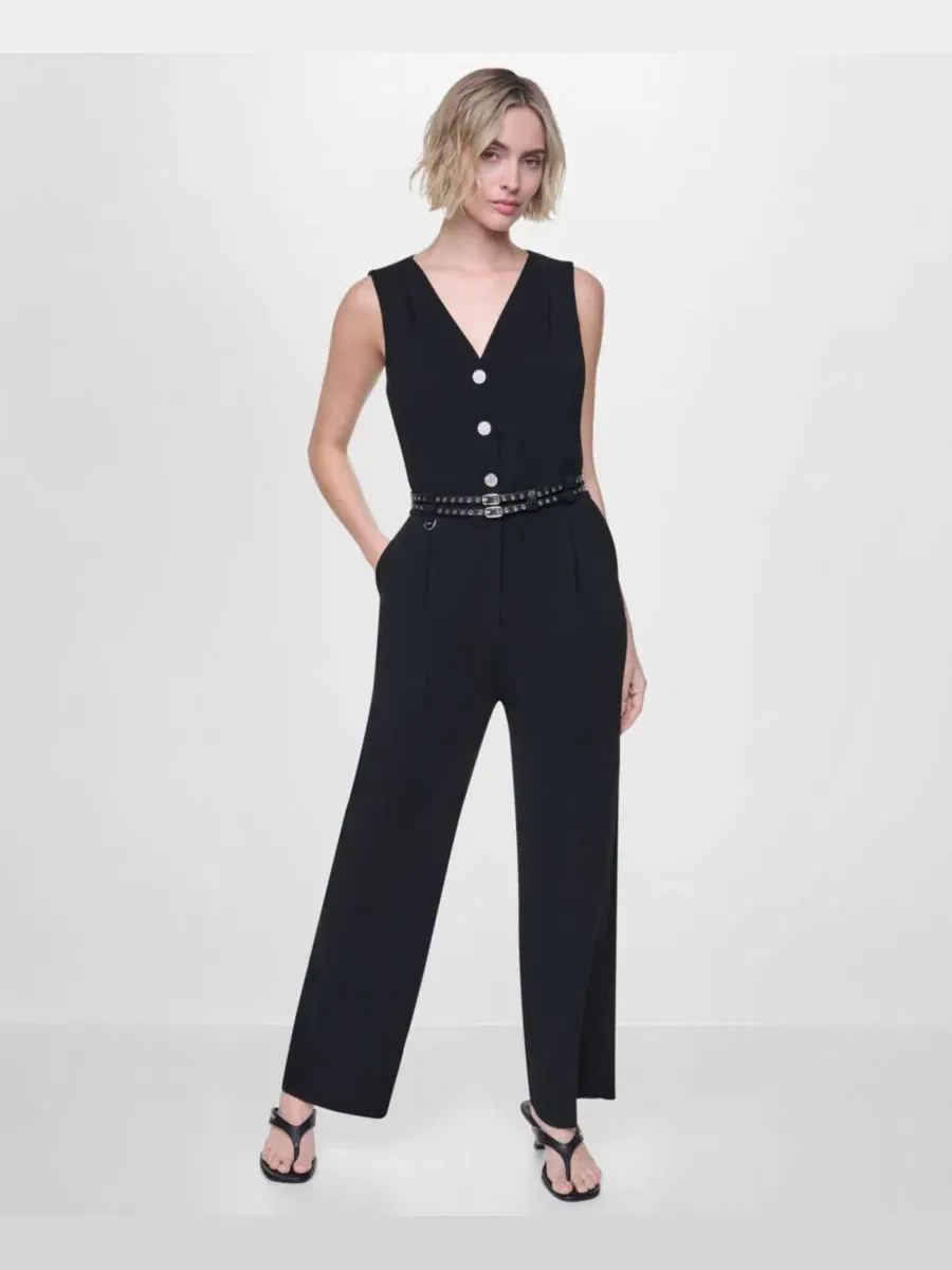 Комбинезон без рукавов с поясом Textured Belted DKNY