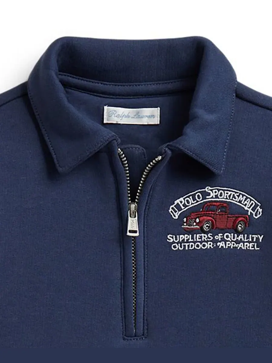 Комплект из свитшота и брюк из флиса с принтом Polo Sportsman Polo Ralph Lauren — изображение 3 из 4, темно-синий