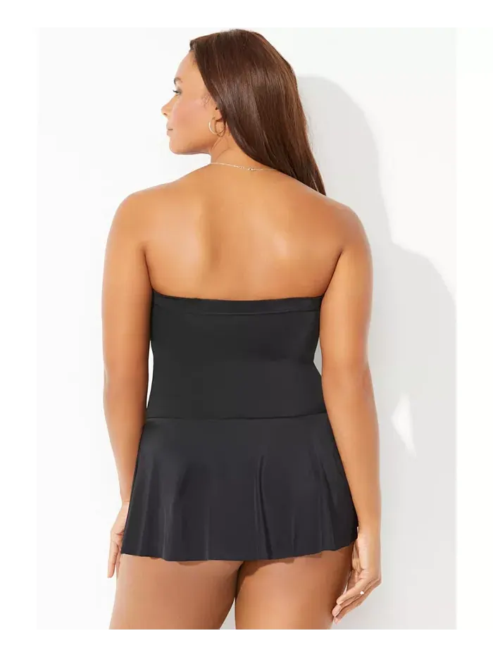 Женский купальник-бандо с юбкой-рюшами Swimsuits for All — изображение 2 из 2, черный