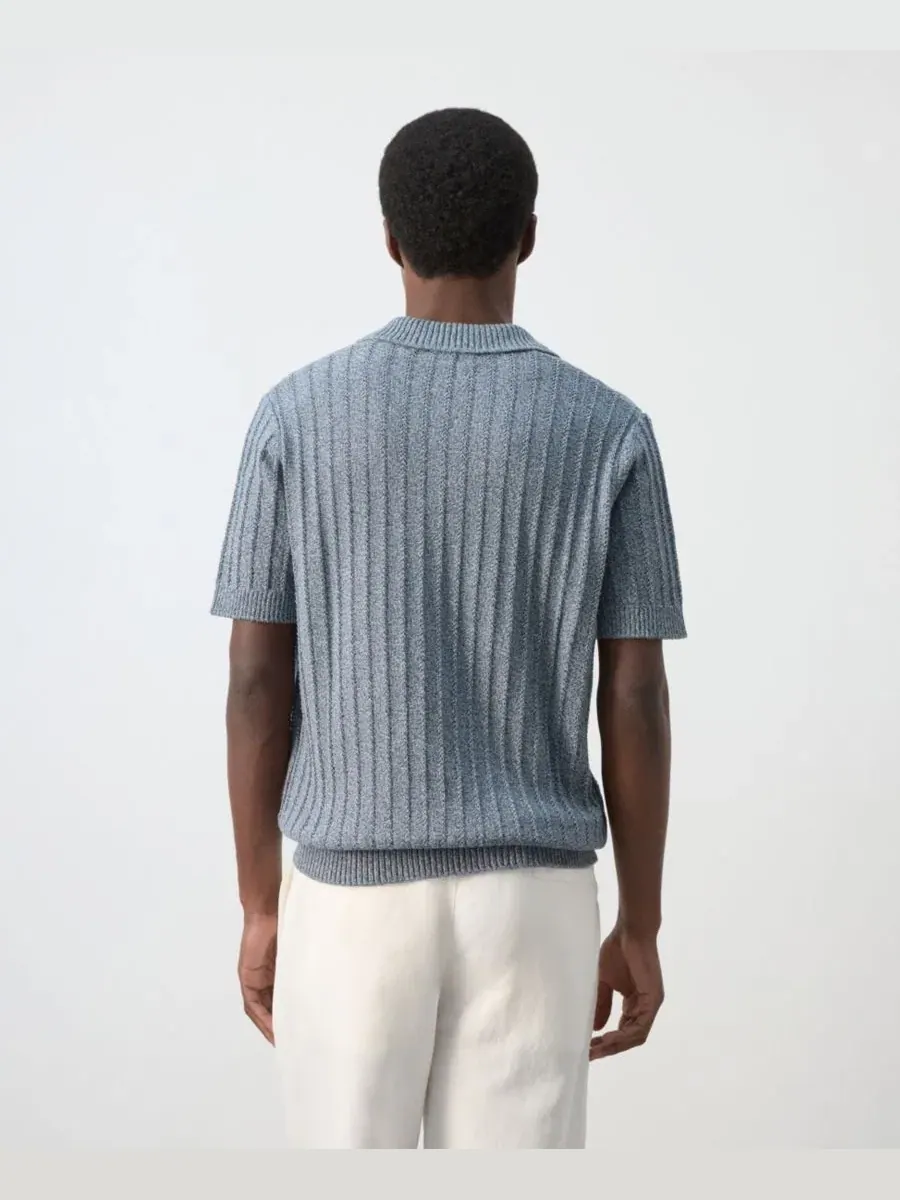 Мужская рубашка-поло из хлопка, свободного кроя, с коротким рукавом, модель Cotton Fine-Knit Polo — изображение 3 из 8