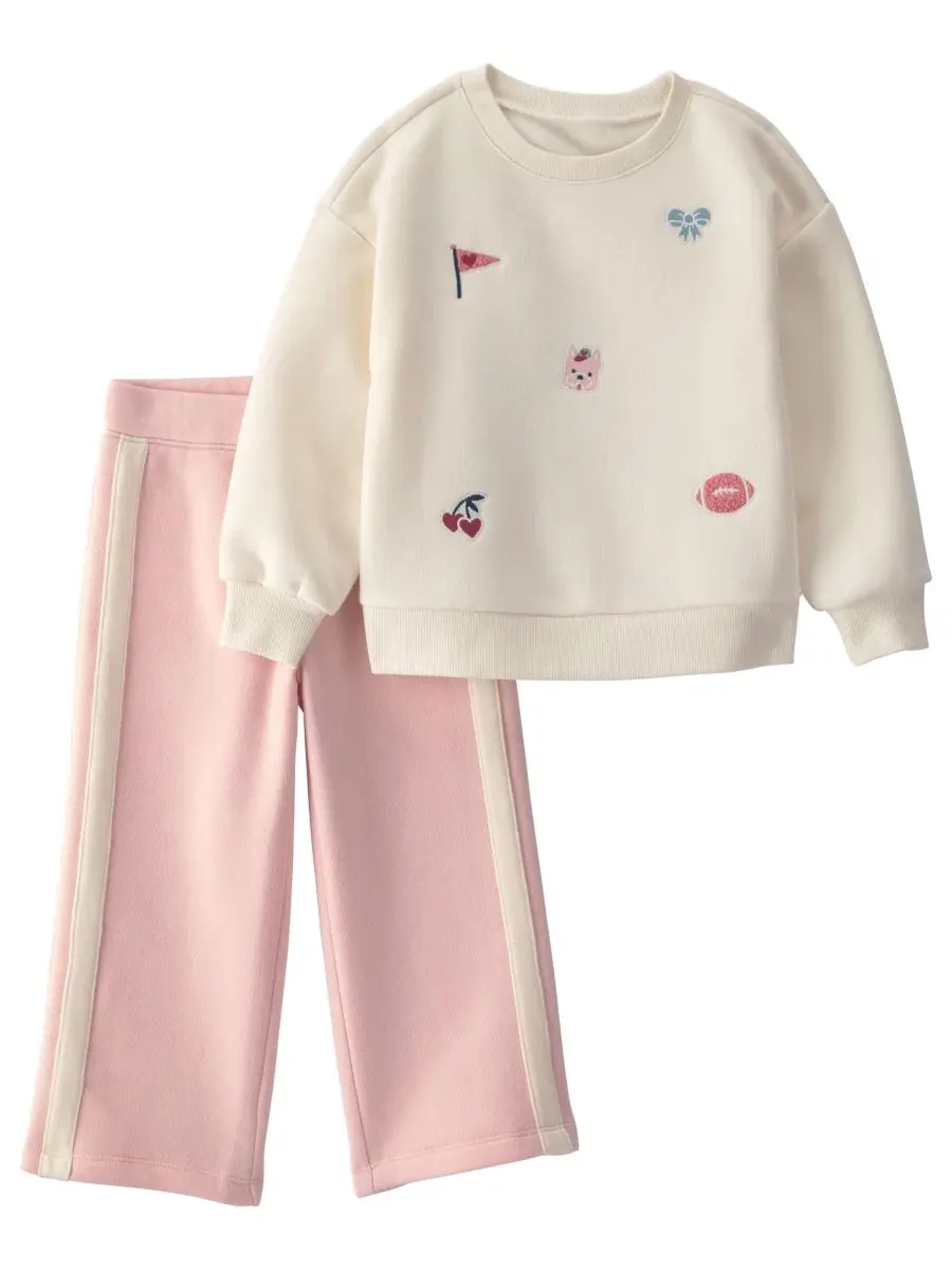Детский комплект из флисового свитшота и брюк Varsity Carter's — розовый