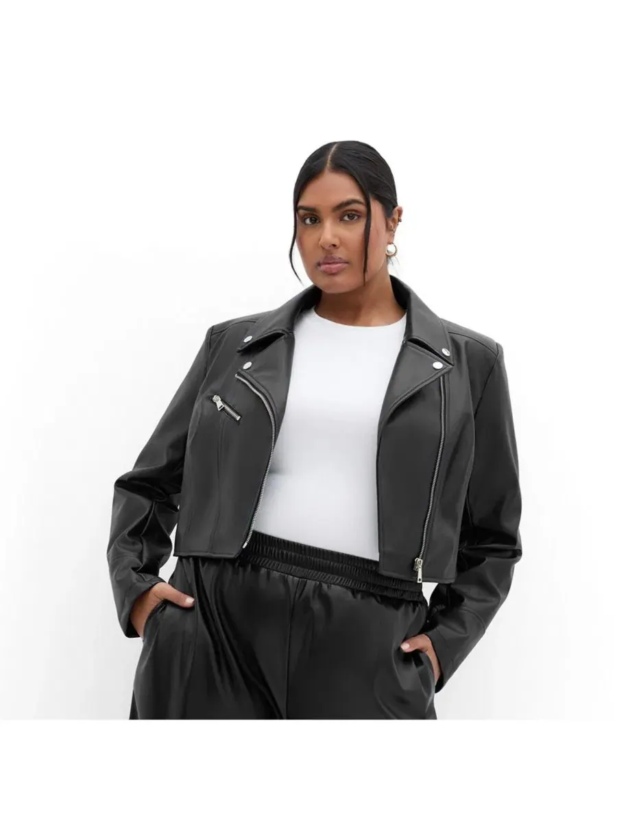 Куртка из экокожи Amira Faux Leather Jacket CITY CHIC