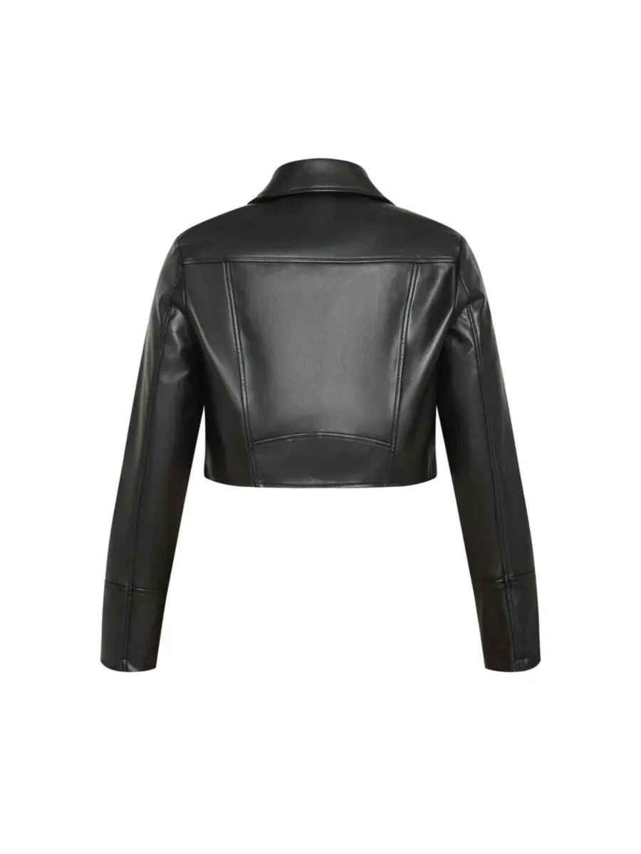 Куртка из экокожи Amira Faux Leather Jacket CITY CHIC — изображение 5 из 5, черный