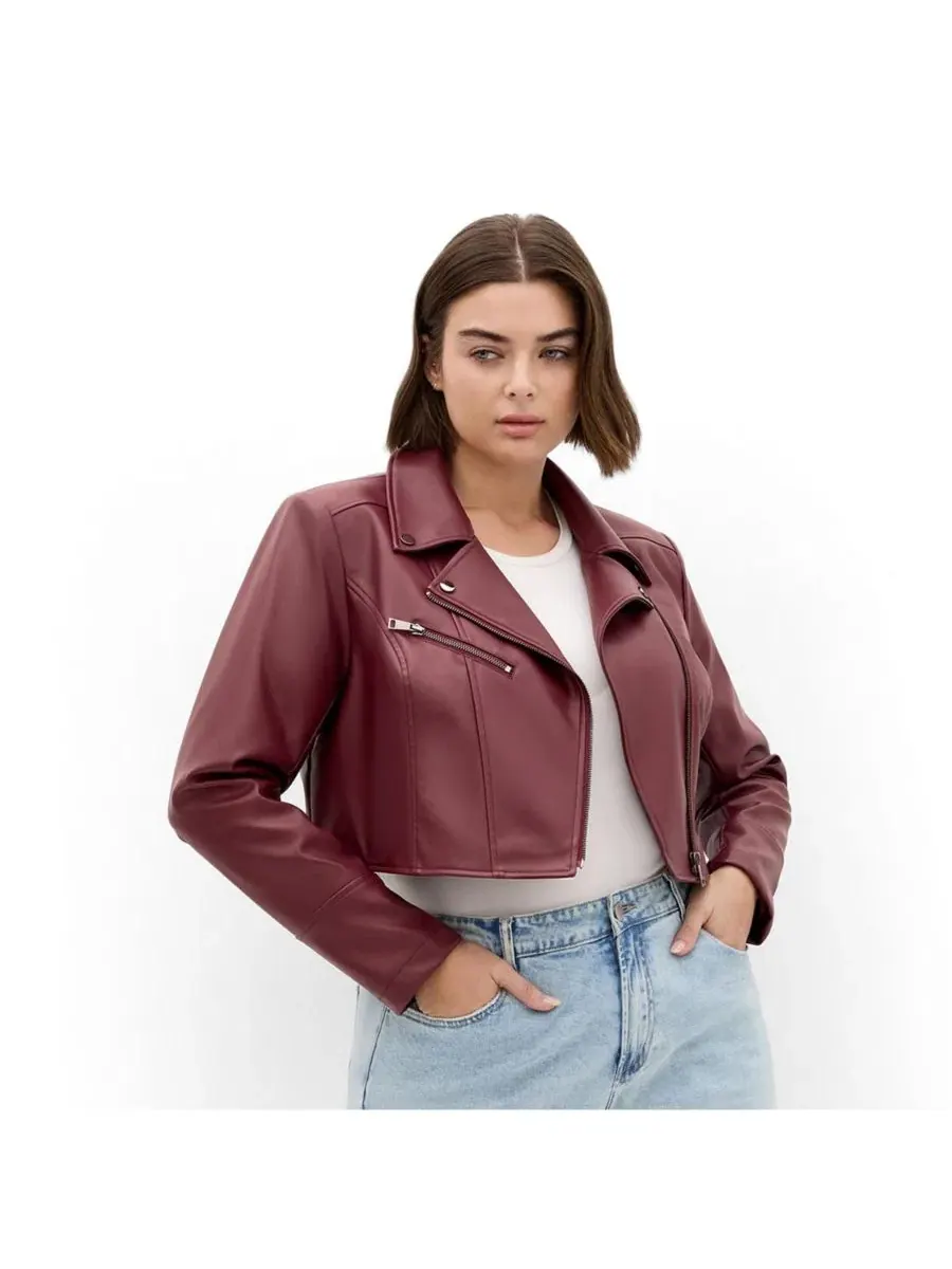 Куртка из искусственной кожи Amira Faux Leather Jacket CITY CHIC